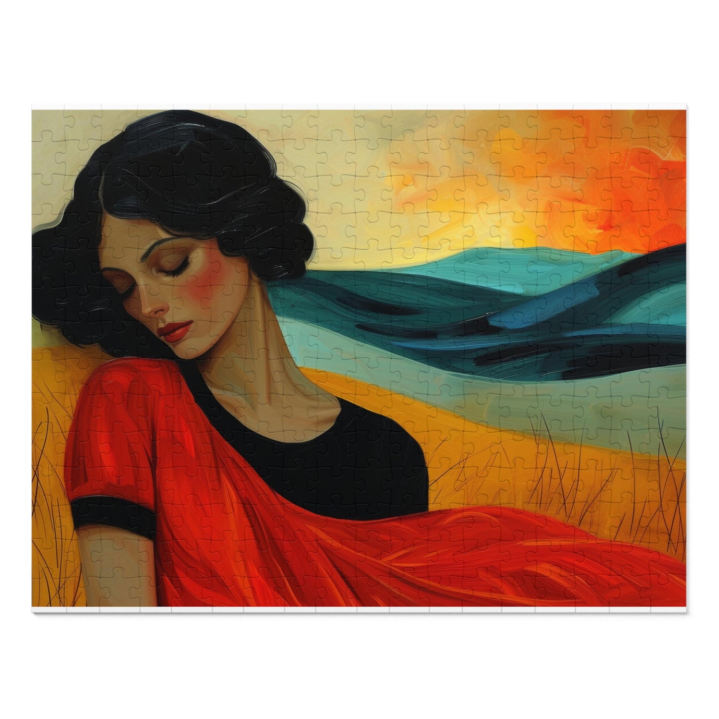 Serene Beauty Jigsaw Puzzle, Woman in Repose, Artistic Portrait, 110-1000pc, Shipped in a Metal Box