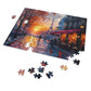 Parisian Sunset Watercolor Puzzle - 110-1000 Pieces, Romantic Paris Streetscape Jigsaw! Metal Box