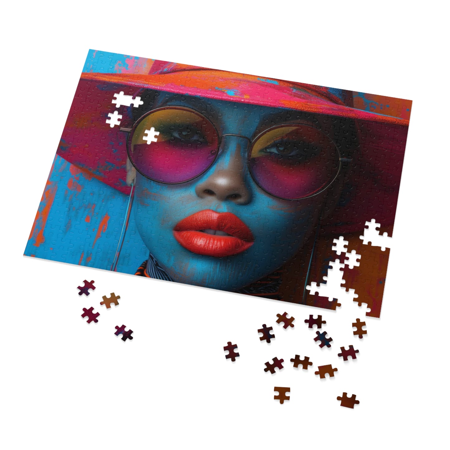 Artistic Mosaic Woman Portrait Jigsaw - Unique Art Puzzle Shipped in a Metal Box