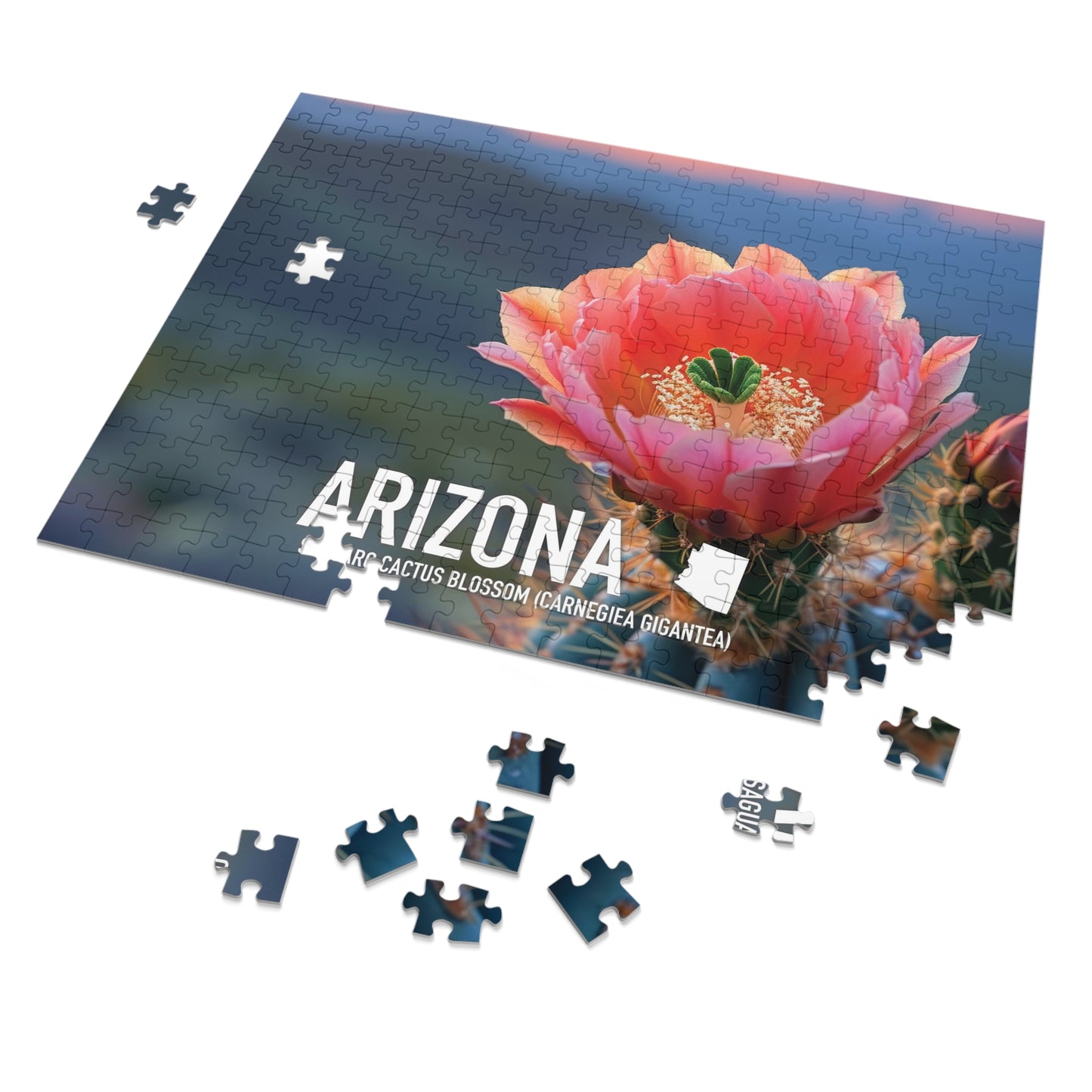 State Flower of Arizona Saguaro Cactus Blossom Puzzle - Shipped in Metal Box