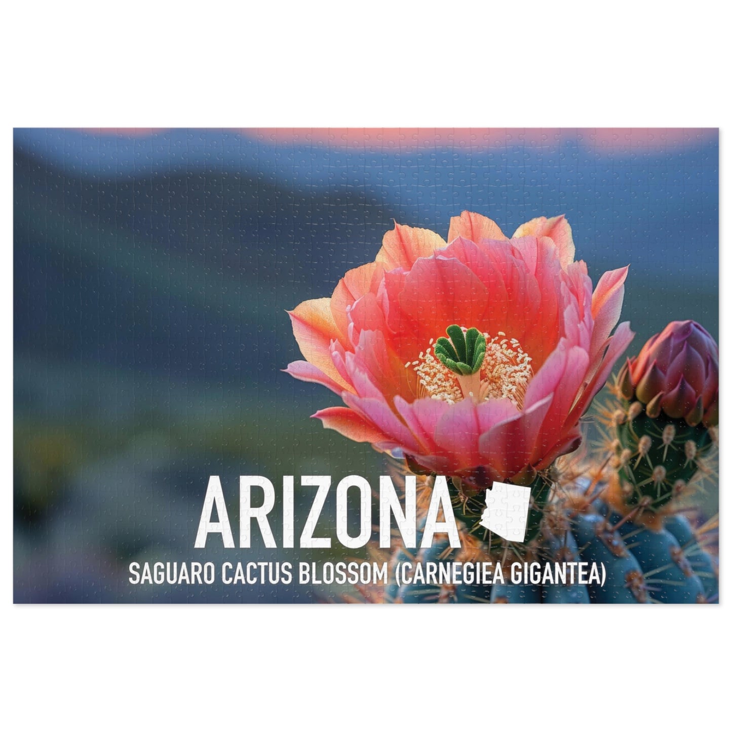 State Flower of Arizona Saguaro Cactus Blossom Puzzle - Shipped in Metal Box