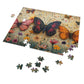 Antique Floral Butterfly Puzzle - 110-1000 Pieces, Immersive Vintage Nature Experience! Metal Box