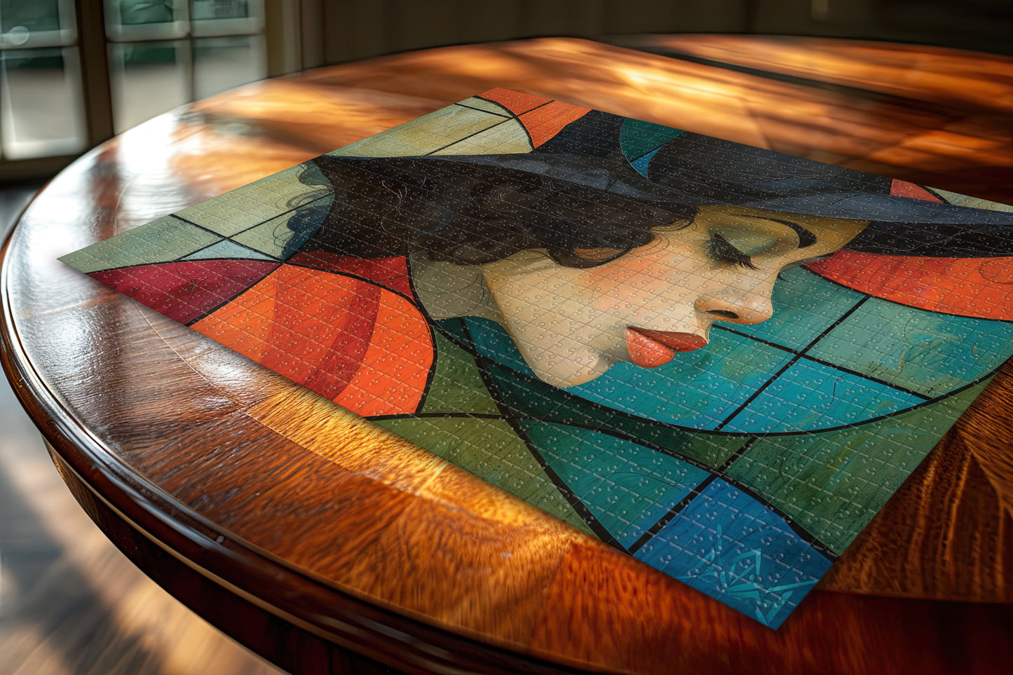 Stylish Woman Portrait Jigsaw, Cubist Art Inspired Puzzle, 110-1000pc, Shipped in a Metal Box