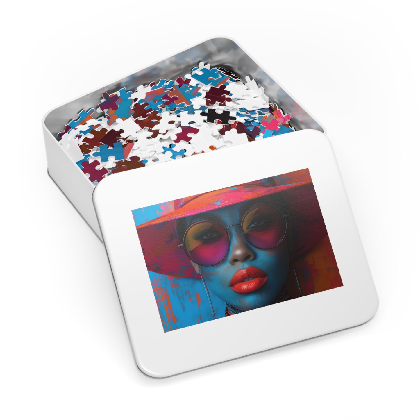 Artistic Mosaic Woman Portrait Jigsaw - Unique Art Puzzle Shipped in a Metal Box