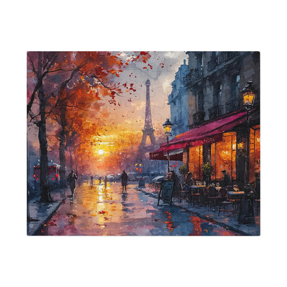 Parisian Sunset Watercolor Puzzle - 110-1000 Pieces, Romantic Paris Streetscape Jigsaw! Metal Box