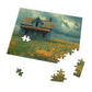 Abandoned Prairie Homestead Puzzle - Rustic Charm in 110-1000 Pieces, Ideal for Collectors! Metal Box