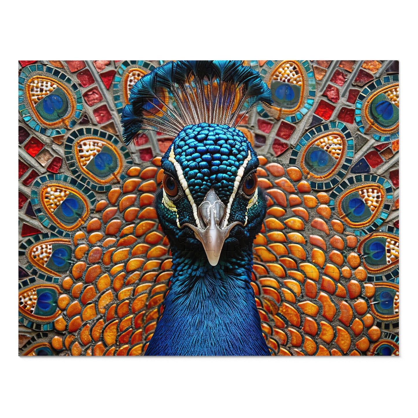 Majestic Mosaic Peacock Puzzle - Dazzling 110-1000 Pieces, A Regal Challenge for Puzzlers! Metal Box