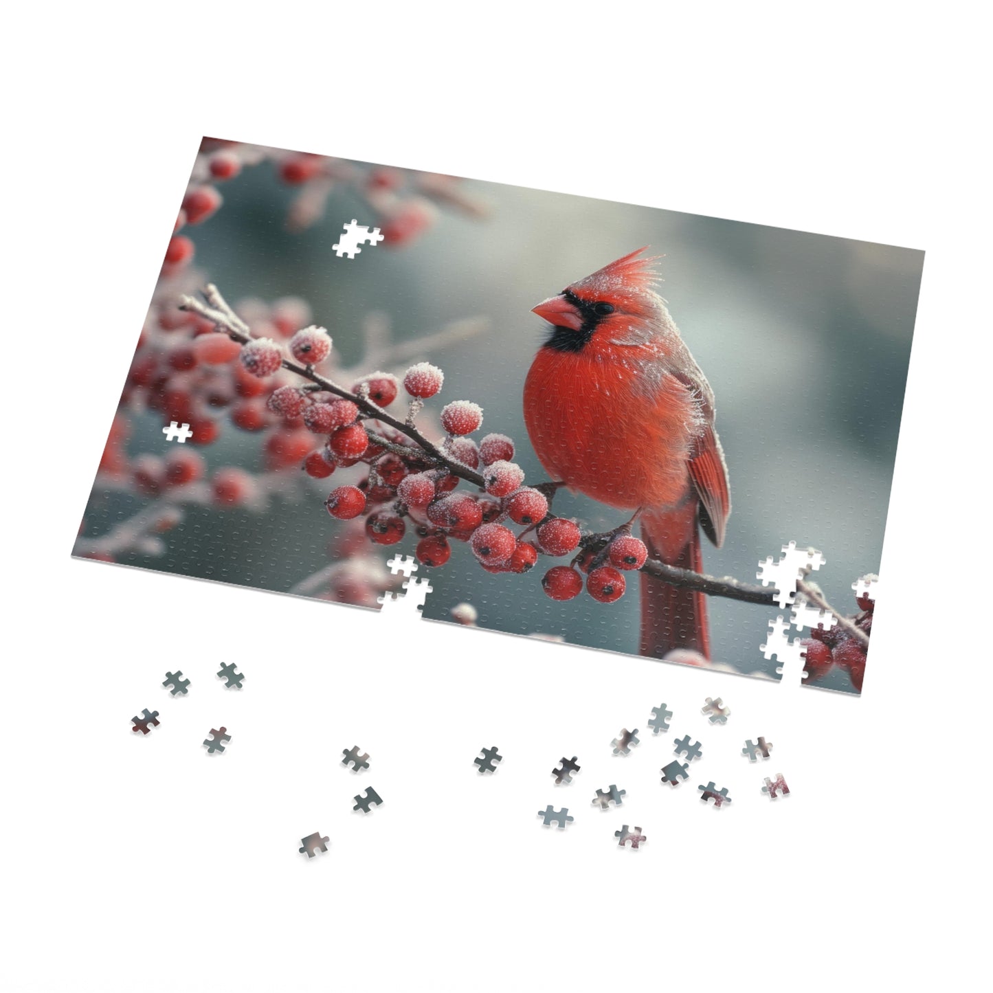 Cardinal Winter Majesty Puzzle - 110 to 1000 Pieces for Cozy Indoor Fun, Metal Box