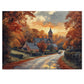 Quaint English Village Autumn Puzzle - 110-1000 Pieces, Idyllic Countryside Jigsaw! Metal Box