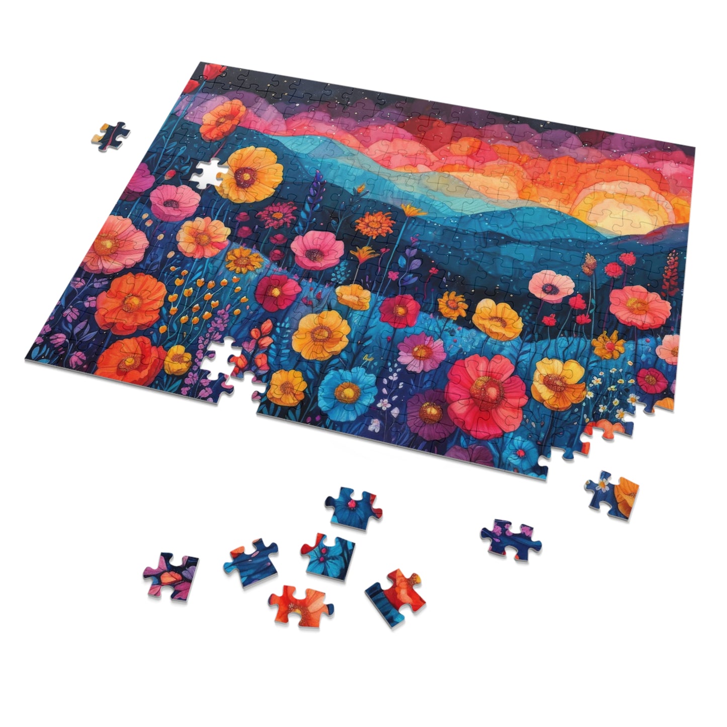 Vibrant Spring Meadow Jigsaw Puzzle Collection - 110 to 1000 Pieces, Metal Box