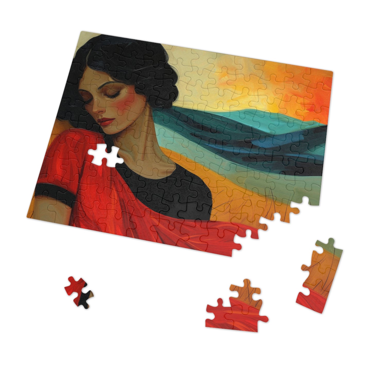 Serene Beauty Jigsaw Puzzle, Woman in Repose, Artistic Portrait, 110-1000pc, Shipped in a Metal Box