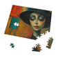 Vintage-Style Fashion Portrait Puzzle, Textured Art Jigsaw, 110-1000pc, Shipped in a Metal Box