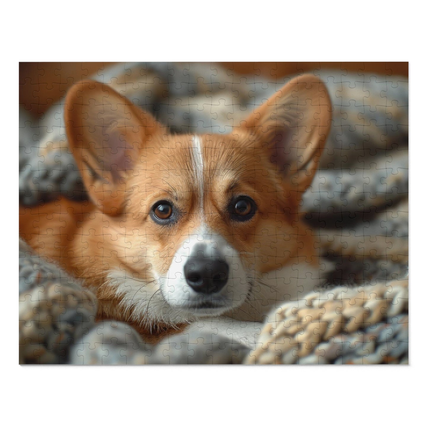 Cozy Corgi Puppy Puzzle - Snuggle Up with 110-1000 Piece Sets, Adorable Dog Jigsaw! Metal Box