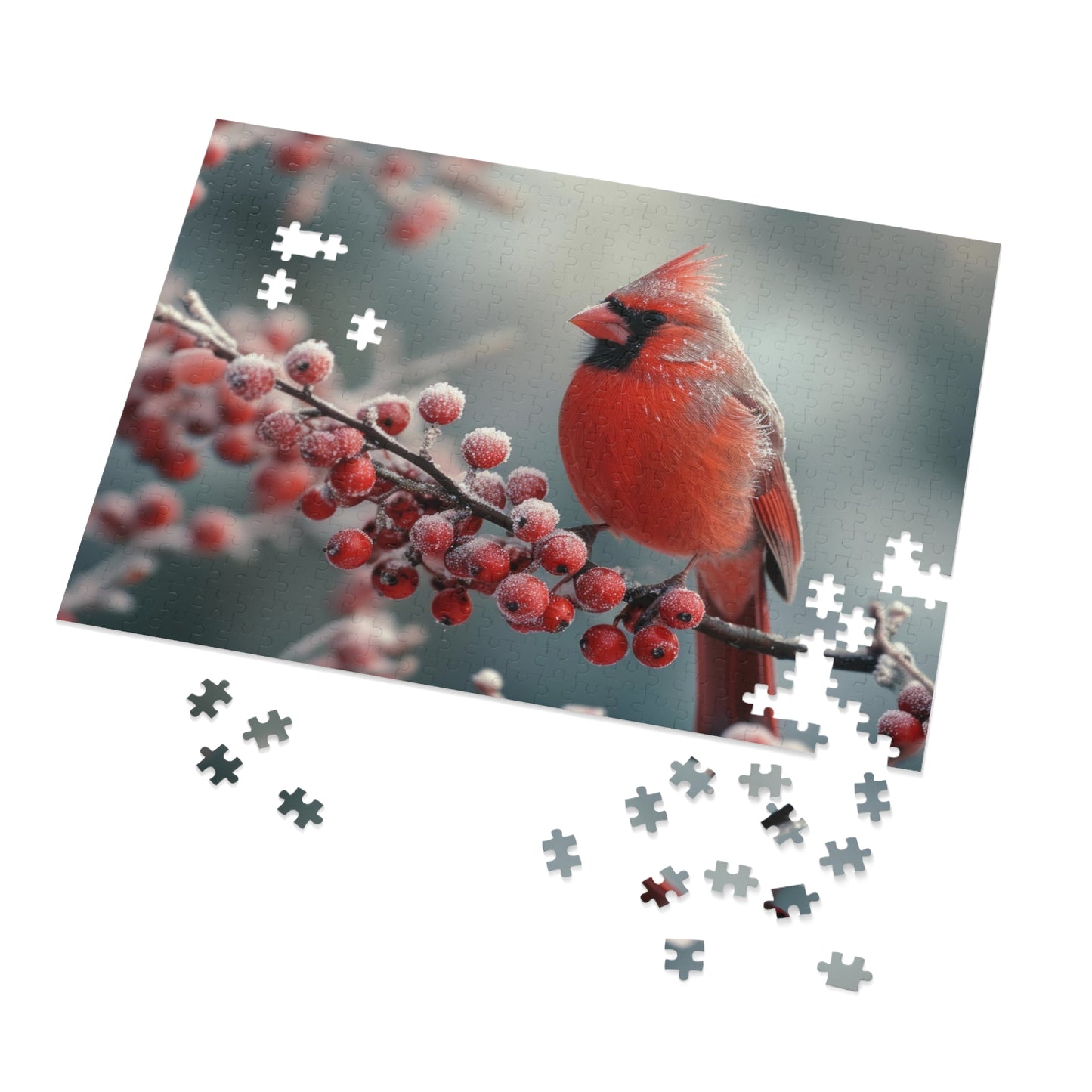 Cardinal Winter Majesty Puzzle - 110 to 1000 Pieces for Cozy Indoor Fun, Metal Box