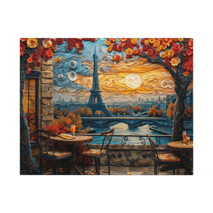 Charming Paper-Quilled Parisian Café Puzzle - 110-1000 Pieces, Artistic Cityscape Jigsaw! Metal Box