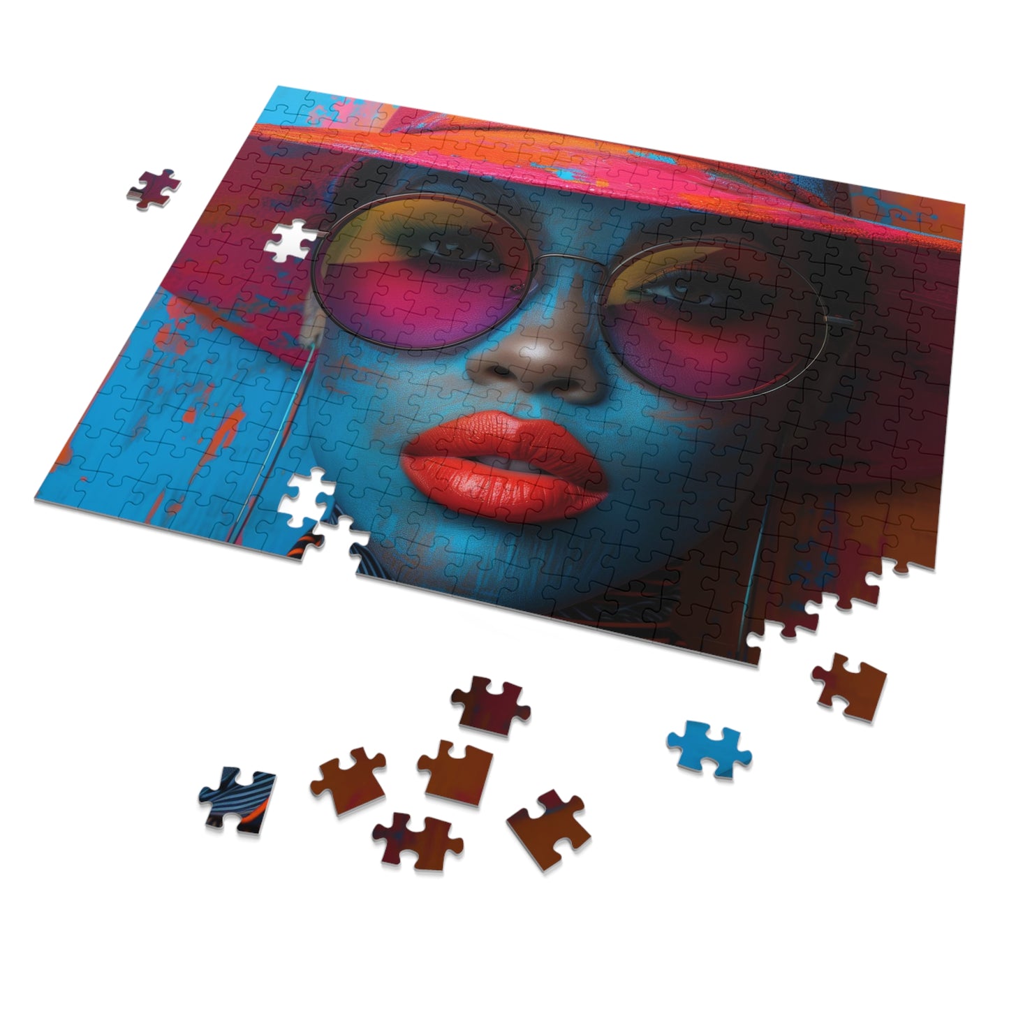 Artistic Mosaic Woman Portrait Jigsaw - Unique Art Puzzle Shipped in a Metal Box