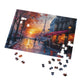 Parisian Sunset Watercolor Puzzle - 110-1000 Pieces, Romantic Paris Streetscape Jigsaw! Metal Box