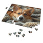 Cozy Corgi Puppy Puzzle - Snuggle Up with 110-1000 Piece Sets, Adorable Dog Jigsaw! Metal Box