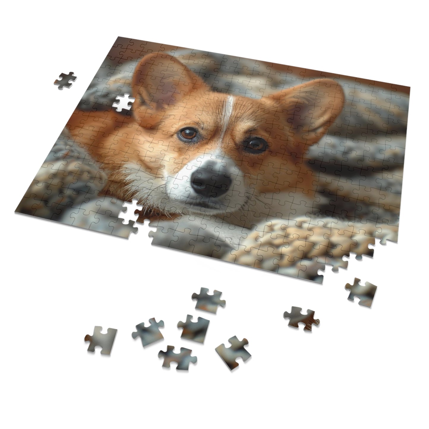 Cozy Corgi Puppy Puzzle - Snuggle Up with 110-1000 Piece Sets, Adorable Dog Jigsaw! Metal Box