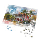 Tropical Watercolor Mansion Puzzle - Vivid, Serene Artwork Shipped in a Metal Box