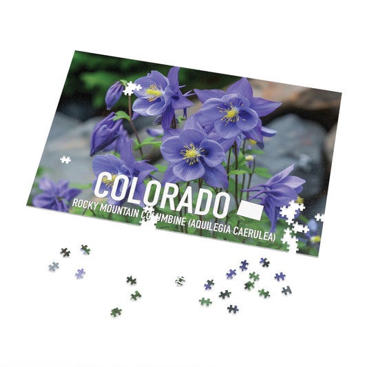 Colorado State Flower Columbine Jigsaw, 110-1000pc Puzzles, Nature-Themed Metal Box