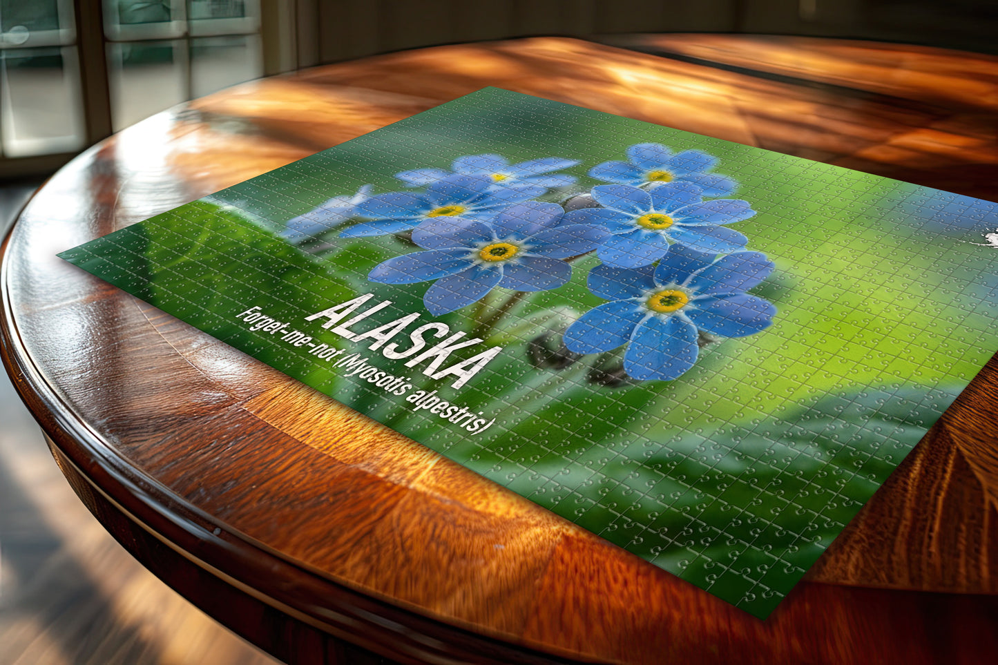 State Flower of Alaska Forget-Me-Not Jigsaw Puzzle Collection - 110 to 1000 Pieces! Metal Box